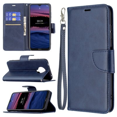 Nokia G10 / Nokia G20 Hoesje, MobyDefend Wallet Book Case Met Koord, Blauw