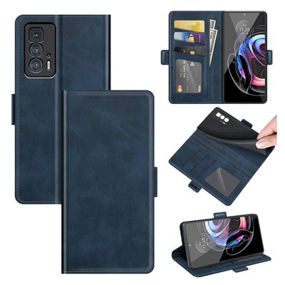 Motorola Edge 20 Pro Hoesje, MobyDefend Luxe Wallet Book Case (Sluiting Zijkant), Blauw