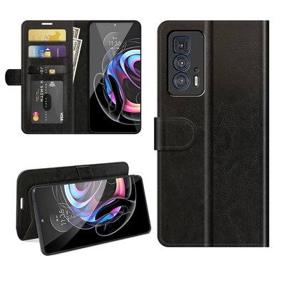 Motorola Edge 20 Pro Hoesje, MobyDefend Wallet Book Case (Sluiting Achterkant), Zwart