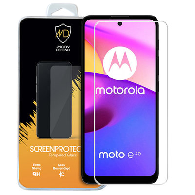 Motorola Moto E40 / Moto E30 Screenprotector, MobyDefend Case-Friendly Gehard Glas Screensaver