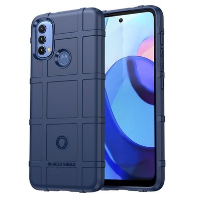Motorola Moto E20 / E30 / E40 Hoesje, Rugged Shield TPU Gelcase, Blauw