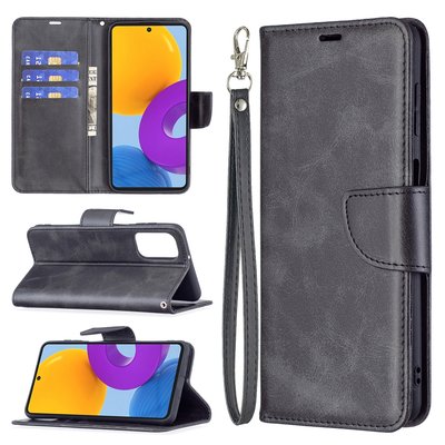 Samsung Galaxy M52 Hoesje, MobyDefend Wallet Book Case Met Koord, Zwart
