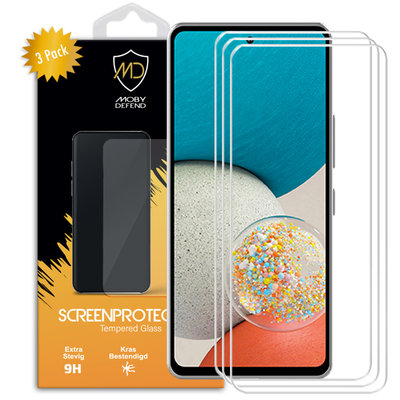 3-Pack Samsung Galaxy A53 Screenprotectors, MobyDefend Case-Friendly Gehard Glas Screensavers