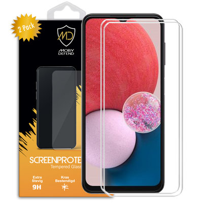 2-Pack Samsung Galaxy A13 (4G) Screenprotectors, MobyDefend Case-Friendly Gehard Glas Screensavers