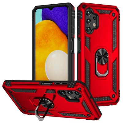 Samsung Galaxy A13 (4G) Hoesje, MobyDefend Pantsercase Met Draaibare Ring, Rood
