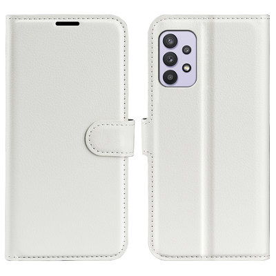 Samsung Galaxy A53 Hoesje, MobyDefend Kunstleren Wallet Book Case, Wit