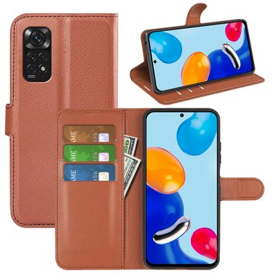 Xiaomi Redmi Note 11 / Note 11S Hoesje, MobyDefend Kunstleren Wallet Book Case, Bruin
