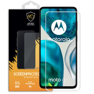 Motorola Moto G52 Screenprotector, MobyDefend Case-Friendly Gehard Glas Screensaver