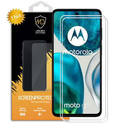 2-Pack Motorola Moto G52 Screenprotectors, MobyDefend Case-Friendly Gehard Glas Screensavers