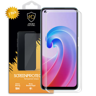 2-Pack Oppo A96 Screenprotectors, MobyDefend Case-Friendly Gehard Glas Screensavers