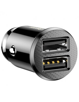 Baseus Car charger, Oplader met 2 USB-poorten, Zwart