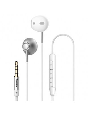 Baseus In-Ear Oordopjes - 3.5 MM Jack - Wit