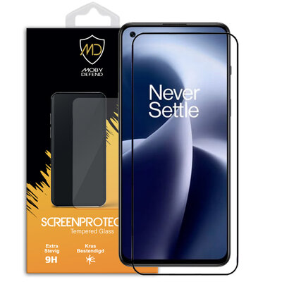 OnePlus Nord 2T Screenprotector, MobyDefend Gehard Glas Screensaver, Zwarte Randen