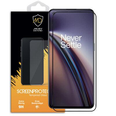OnePlus Nord CE 2 Screenprotector, MobyDefend Gehard Glas Screensaver, Zwarte Randen