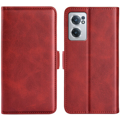 OnePlus Nord CE 2 Hoesje, MobyDefend Luxe Wallet Book Case (Sluiting Zijkant), Rood