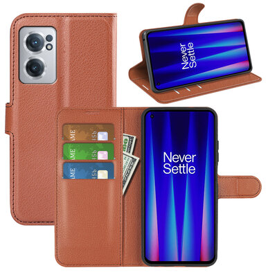 OnePlus Nord CE 2 Hoesje, MobyDefend Kunstleren Wallet Book Case (Sluiting Voorkant), Bruin