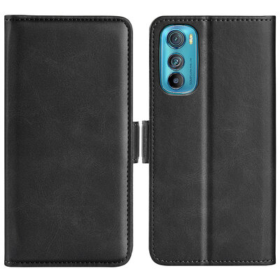 Motorola Edge 30 Hoesje, MobyDefend Luxe Wallet Book Case (Sluiting Zijkant), Zwart