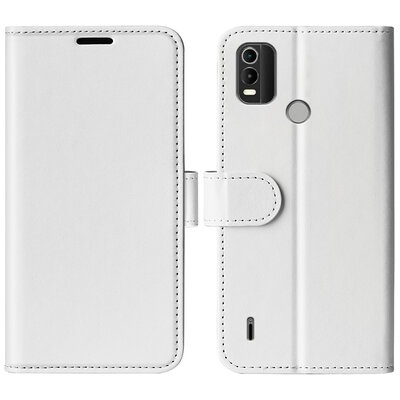 Nokia C21 Plus Hoesje, MobyDefend Wallet Book Case (Sluiting Achterkant), Wit