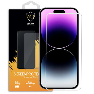 iPhone 14 Pro Max Screenprotector, MobyDefend Case-Friendly Gehard Glas Screensaver
