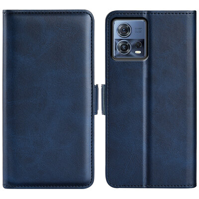 Motorola Edge 30 Fusion Hoesje, MobyDefend Luxe Wallet Book Case (Sluiting Zijkant), Blauw