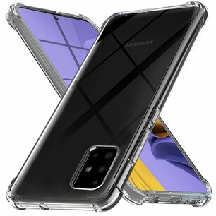 Samsung Galaxy A51 hoesje, Transparante Shock proof gel case met verstevigde hoeken, Volledig doorzichtig