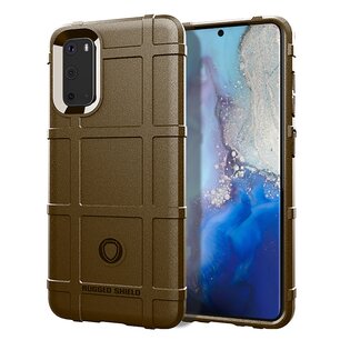 Samsung Galaxy S20 hoesje, Rugged shield TPU case, Bruin