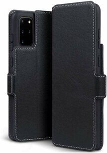 Samsung Galaxy S20 Plus (S20+) hoesje, MobyDefend slim-fit extra dunne bookcase, Zwart