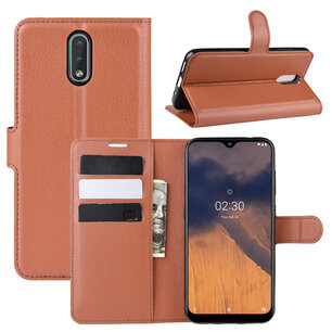 Nokia 2.3 hoesje, Wallet bookcase, Bruin