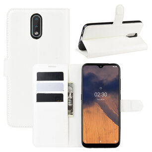 Nokia 2.3 hoesje, Wallet bookcase, Wit