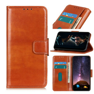 Nokia 2.4 hoesje, Wallet bookcase, Bruin