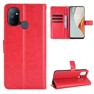 OnePlus Nord N10 hoesje, Wallet bookcase, Rood
