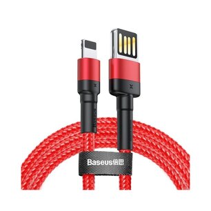 Baseus USB-A naar Lightning kabel, 2 Meter, Rood-Zwart