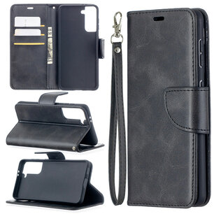 Samsung Galaxy S21 hoesje, Wallet bookcase, Zwart