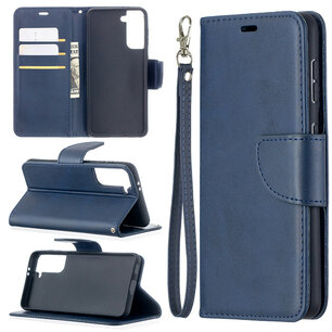 Samsung Galaxy S21 hoesje, Wallet bookcase, Blauw