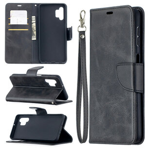 Samsung Galaxy A32 (5G) hoesje, MobyDefend Wallet Book Case Met Koord, Zwart