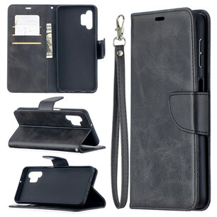 Samsung Galaxy A32 (5G) Hoesje - MobyDefend Wallet Book Case Met Koord - Zwart