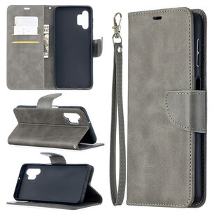 Samsung Galaxy A32 (5G) Hoesje - MobyDefend Wallet Book Case Met Koord - Grijs
