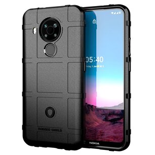 Nokia 5.4 hoesje, Rugged shield TPU Gelcase, Zwart