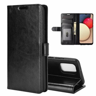 Samsung Galaxy A02s hoesje, Wallet bookcase, Zwart