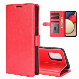 Samsung Galaxy A02s hoesje, Wallet bookcase, Rood