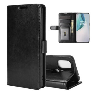 OnePlus Nord N10 hoesje, Wallet bookcase, Zwart