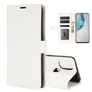 OnePlus Nord N10 hoesje, Wallet bookcase, Wit