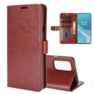 OnePlus 9 hoesje, Wallet bookcase, Bruin