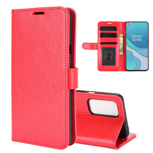 OnePlus 9 hoesje, Wallet bookcase, Rood