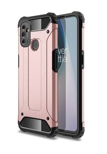 OnePlus Nord N100 hoesje, MobyDefend Dubbelgelaagde Shockproof Pantsercase, Roségoud