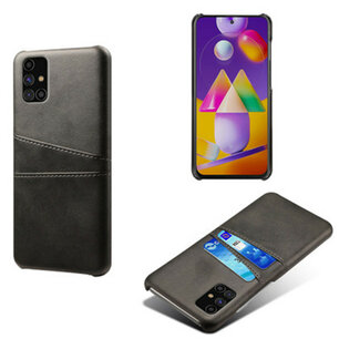 Samsung Galaxy M11 / A11 hoesje, MobyDefend Lederen Backcover Met Vakjes Voor Pasjes, Zwart