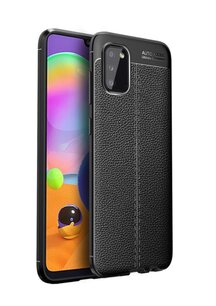 Samsung Galaxy A02s hoesje, MobyDefend TPU Gelcase, Lederlook, Zwart