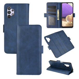 Samsung Galaxy A32 (5G) Hoesje - MobyDefend Luxe Wallet Book Case (Sluiting Zijkant) - Blauw