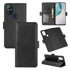 OnePlus Nord N10 hoesje, MobyDefend Luxe Wallet Book Case (Sluiting Zijkant), Zwart
