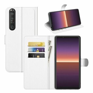 Sony Xperia 1 III hoesje, MobyDefend Kunstleren Wallet Book Case, Wit